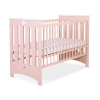 Lit pour Bébé a Barreaux 120x60 cm Lorenzo Rose Poudré pour Fille