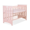 Lit pour Bébé a Barreaux 120x60 cm Lorenzo Rose Poudré pour Fille