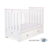 Lit pour Bébé a Barreaux 60x120 cm avec Tiroir Lorenzo Maxi Rose Blanc