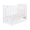 Lit pour Bébé a Barreaux 60x120 cm Lorenzo Blanc Bleu
