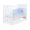 Lit pour Bébé a Barreaux 60x120 cm Lorenzo Blanc Bleu