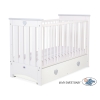 Lit pour Bébé a Barreaux avec Tiroir 120x60 cm Lorenzo Maxi Blanc Gris