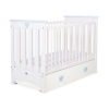 Lit pour Bébé avec Tiroir 120x60 cm Lorenzo Maxi Blanc Bleu