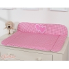 Matelas à Langer Bébé Rose à Carreaux Cœurs