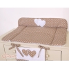 Matelas à Langer en Coton Brun à Pois Cœurs