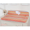 Matelas à Langer en Coton Orange Rayures Cœurs