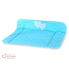 Matelas à Langer en Coton Turquoise à Pois Cœurs
