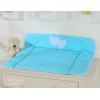 Matelas à Langer en Coton Turquoise à Pois Cœurs