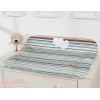 Matelas à Langer Moelleux Grand Format Brun Rayures Cœurs