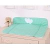 Matelas à Langer Moelleux Grand Format Menthe à Pois Cœurs