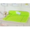 Matelas à Langer Moelleux Grand Format Vert à Pois Cœurs