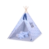 Méga Lot: Tente de Tipi + Tapis de Jeu + Oreillers + Plumes Bleu étoiles
