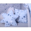 Méga Lot: Tente de Tipi + Tapis de Jeu + Oreillers + Plumes Bleu étoiles