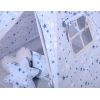 Méga Lot: Tente de Tipi + Tapis de Jeu + Oreillers + Plumes Bleu étoiles