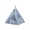 Méga Lot: Tente de Tipi + Tapis de Jeu + Oreillers + Plumes Bleu Pastel