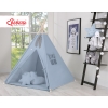 Méga Lot: Tente de Tipi + Tapis de Jeu + Oreillers + Plumes Bleu Pastel