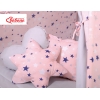 Méga Lot: Tente de Tipi + Tapis de Jeu + Oreillers + Plumes Bleu Rose Gris étoiles