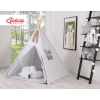Méga Lot: Tente de Tipi + Tapis de Jeu + Oreillers + Plumes Gris