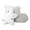 Méga Lot: Tente de Tipi + Tapis de Jeu + Oreillers + Plumes Gris Bleu étoiles