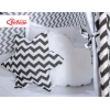 Méga Lot: Tente de Tipi + Tapis de Jeu + Oreillers + Plumes Noir Chevron