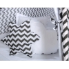 Méga Lot: Tente de Tipi + Tapis de Jeu + Oreillers + Plumes Noir Chevron