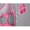 Méga Lot: Tente de Tipi + Tapis de Jeu + Oreillers + Plumes Rose Noir Chevron