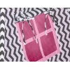 Méga Lot: Tente de Tipi + Tapis de Jeu + Oreillers + Plumes Rose Noir Chevron