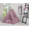 Méga Lot: Tente de Tipi + Tapis de Jeu + Oreillers + Plumes Violet Pastel
