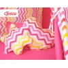 Méga Lot: Tipi pour Enfant avec Tapis de Jeu et Oreillers Jaune Rouge Chevron