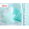 Méga Lot: Tipi pour Enfant avec Tapis de Jeu et Oreillers Menthe Chevron