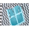 Méga Lot: Tipi pour Enfant avec Tapis de Jeu et Oreillers Noir Bleu Chevron