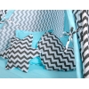 Méga Lot: Tipi pour Enfant avec Tapis de Jeu et Oreillers Noir Bleu Chevron