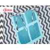 Méga Lot: Tipi pour Enfant avec Tapis de Jeu et Oreillers Noir Bleu Chevron