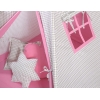Méga Lot: Tipi pour Enfant avec Tapis de Jeu et Oreillers Rose Gris à Carreaux
