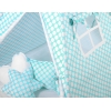 Méga Lot: Tipi pour Enfant avec Tapis de Jeu et Oreillers Turquoise
