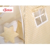 Méga Set: Tipi avec Tapis de Sol et Oreillers Beige à Pois