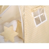 Méga Set: Tipi avec Tapis de Sol et Oreillers Beige à Pois