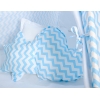 Méga Set: Tipi avec Tapis de Sol et Oreillers Bleu Chevron