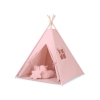 Méga Set: Tipi pour Enfant avec Tapis de Jeu et Oreillers Rose Poussiéreux