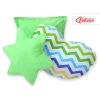Méga Set: Tipi pour Enfant avec Tapis de Jeu et Oreillers Vert Bleu Chevron