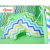 Méga Set: Tipi pour Enfant avec Tapis de Jeu et Oreillers Vert Bleu Chevron