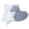 Méga Set: Tipi pour Enfant avec Tapis de Sol et Oreillers + Plumes Bleu Foncé Chevron