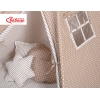 Méga Set: Tipi pour Enfant avec Tapis de Sol et Oreillers + Plumes Brun à Pois