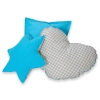 Méga Set: Tipi pour Enfant avec Tapis de Sol et Oreillers + Plumes Gris Turquoise à Carreaux