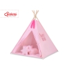 Méga Set: Tipi pour Enfant avec Tapis de Sol et Oreillers + Plumes Rose