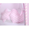 Méga Set: Tipi pour Enfant avec Tapis de Sol et Oreillers + Plumes Rose Chevron