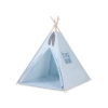 Mini Lot: Tente de Tipi + Tapis de Jeu + Plumes Décoratives Bleu