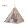 Mini Lot: Tente de Tipi + Tapis de Jeu + Plumes Décoratives Brun Beige à Pois