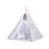 Mini Lot: Tente de Tipi + Tapis de Jeu + Plumes Décoratives Gris Chevron