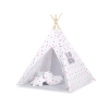 Mini Lot: Tente de Tipi + Tapis de Jeu + Plumes Décoratives Rose Gris étoiles